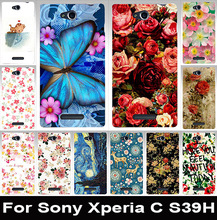 Beautiful painted mobile phone case transparent side PC case hard Back cover hood Skin Shell For Sony Xperia C CN3 S39h C2305