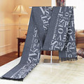 Autumn Winter Letter Cashmere Scarf For Men Gray Business Scarf Luxury Brand Simple Foulard YJWD073