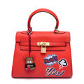 Famous Brand Trendy New Print Handbag Lock Belt Cartoon Graffiti Women Chic Designer Flap Bag High