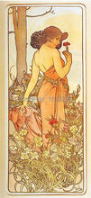 High quality,Carnation,Alphonse Mucha oil painting canvas,Hand-painted,Portrait Modern Art Reproduction,