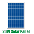 Hot Sale 20W 18V Polycrystalline silicon Solar Panel used for 12V photovoltaic power home system 20Watt