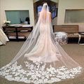 Velos De Novia 2016 Hot Sale 3m Long Tulle Wedding Accesories Lace Bridal Veils White Ivory