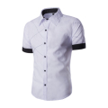 2016 summer new plaid camisa social masculina brand patched short sleeve mens casual shirts size m