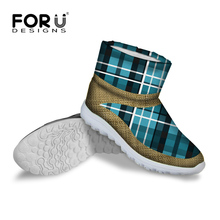 Women Boots Round Toe Ankle Boots Casual Tartan Winter Snow Boots for Teenage Girls Warm Cotton Ladies Boots Flat Heels Shoes