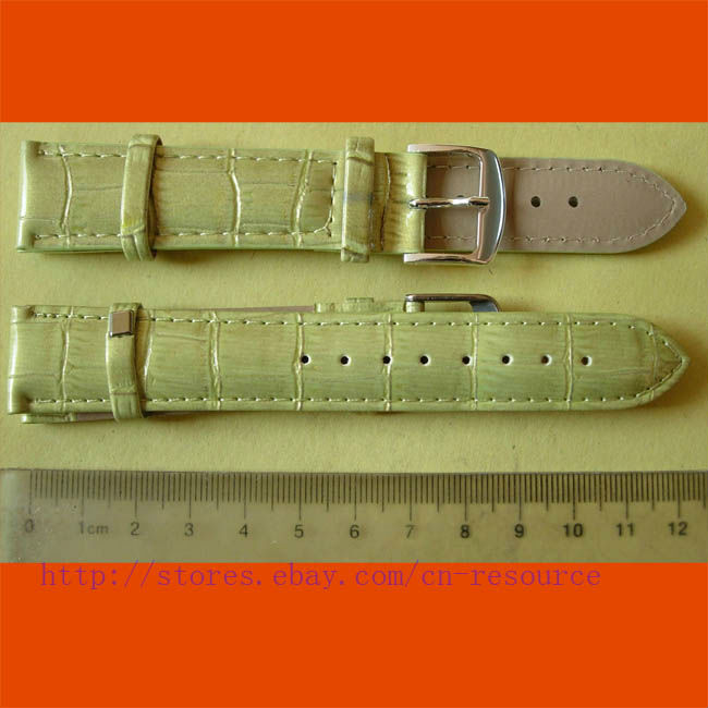 1 x 20 mm GENUINE COW LEATHER watch band yellow 06