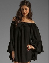 Women Bohemian Chiffon flare sleeve Off the Shoulder chemise medieval white peasant blouse boho shirt
