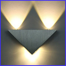Kitop 3W Aluminum Triangle led wall lamp AC85-265V high power led Modern Home lighting indoor and outdoor decoration light