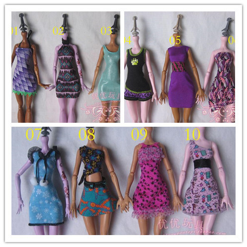 Free Shipping,3pcs clothes + 3pcs hangers doll accessories for Monster High Dolls