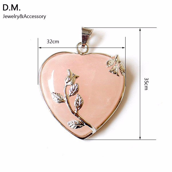 rose heart pendant size