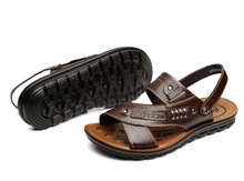 New summer men’s sandals men beach shoes the flip flops men breathable leather men’s shoes sandals and slippers K0153