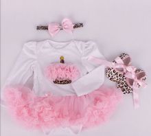 New Baby Girl Clothing Sets Infant Easter Lace Tutu Romper Dress Jumpersuit+Headband+Shoes 3pcs Set Bebe First Birthday Costumes