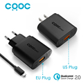For Qualcomm Quick Charge 2 0 18W CRDC USB Charger Smart Fast Mobile Phone Charger for