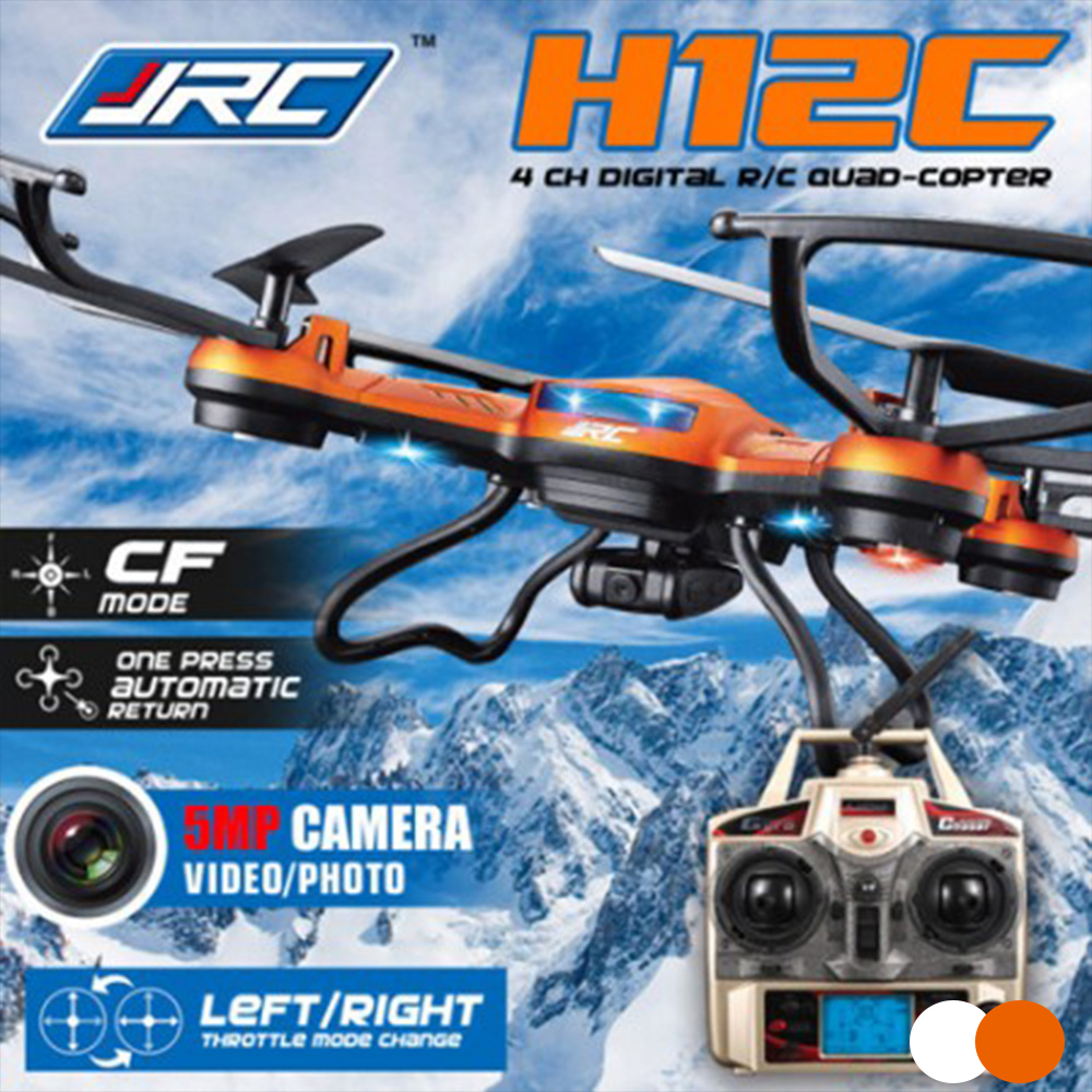 JJRC H12C Headless Mode One Key Return RC Quadcopter With 5MP Camera Orange White Remote Control Helicopter Quadrocopter