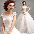 Free Shipping New A Line Beading Sweetheart Short Sleeve White Satin Bridal Wedding Dress Wedding Gown