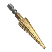 Advanced Quality 11 Steps Titanium Coated Drill HSS 1/4 inch Hex Shank Step Cone Drill Bit 3~13mm