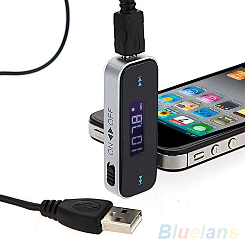 9368 Wireless 3 5mm Car LCD Display FM Transmitter Cable For iPhone 4S 5S 6 ipod