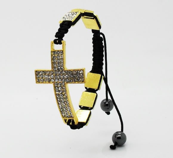 Купить Крест & квадратный shamballa браслет 10х10мм кристалл бисер ...