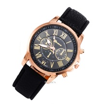 NEW Best Quality Geneva Platinum Watch Women PU Leather wristwatch casual dress watch reloj ladies gold