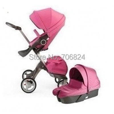 Free Shipping High end Baby Stroller, Lovely Pink ,Stokke Xplory with carry cotin Strollers 