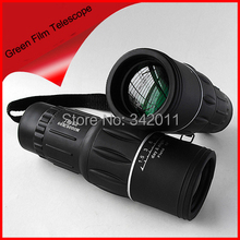 Envío gratis película verde 16 x 52 66 M / 8000 M campo HD telescopio Monocular deportes caza Spotting Scope concierto SOMT-001