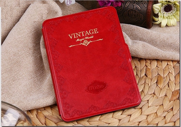 red Mosiso Vintage Book Case For Amazon Kindle Paperwhite Paper White 1 2 3 Cover
