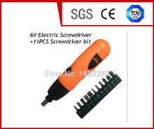 Nuevo destornillador eléctrico taladro inalámbrico 6 V + 11 unids destornillador conjunto de bits herramientas hogar DYI envío gratis