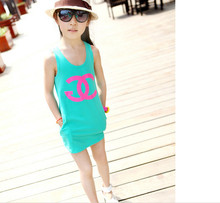 OR311 Kids Girls Shift Dresses Vestidos meninas Chicas Sleeveless Sem mangas Sin mangas 6-14Y HGJ01
