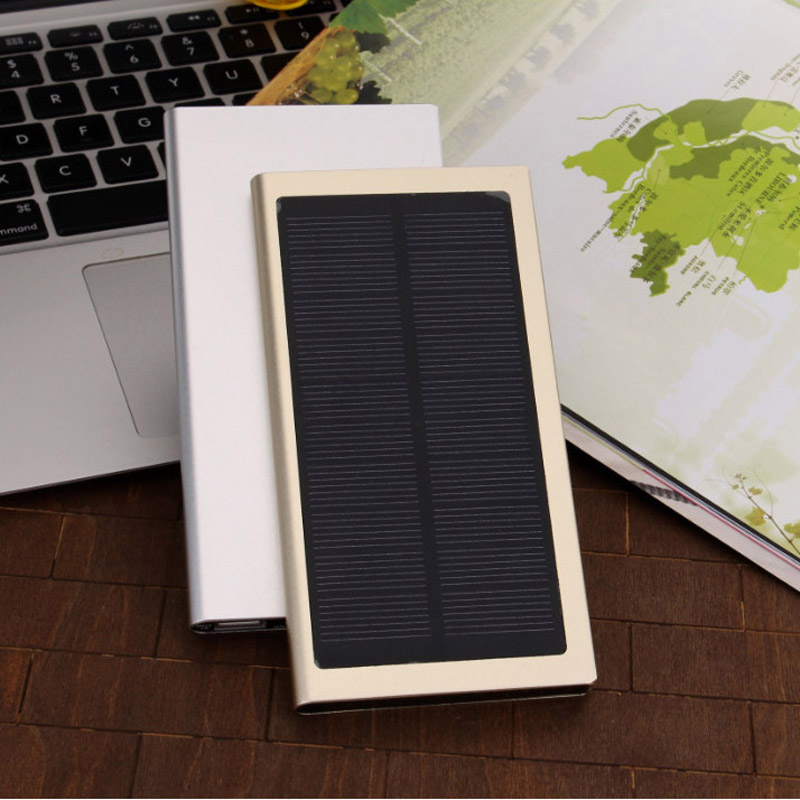 DoSHIN Ultra-thin 12000mah Dual USB Portable External Solar Energy Battery Charger Power Bank With V8 Cable For iPhone