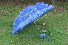 1 pc lot New Elegant Handmade 8 Color Bridal Umbrella Non automatic Lace Parasol Umbrella