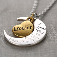 Hot Sale I Love You To The Moon And Back Necklace Vintage Family Necklaces Pendants Fashion