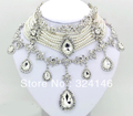 2016 European style Luxurious Macrame Rhinestone Bridal Jewelry Set Pearl Jewelry sets For Women Wedding jewelry