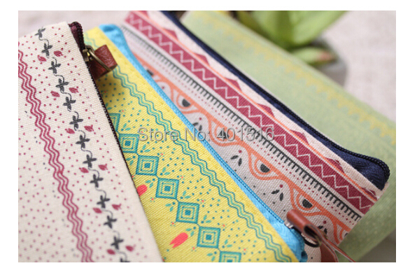 Fashion Cute Floral Canvas Fabric Purse Korea Style Kawaii Zipper