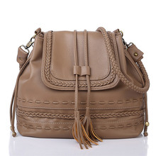 2015 causal Large capacity bucket bag the influx of new handbags fringed retro shoulder women s