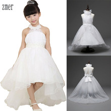 2016 white lace vintage wedding dress girl dovetail bridesmaid dresses child flower princess dress baby girl party dress kids