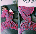 Handmade wool knitted Mermaid Tail children Blanket Throw Bed Wrap Fin Warm meimaid blanket Girls Children