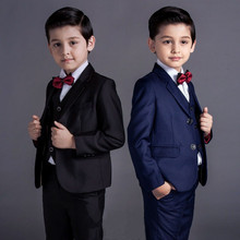 2016 new fashion baby kids boys children blazers suits boys suits for weddings formal blue black wedding suit flower boy dress