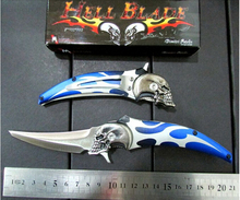Ultimate fantasy series of hell messenger folding knife 58HRC skulls survival knife Portable outdoor camping knife