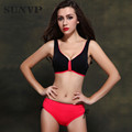 SunVP Plus Size Bikini Underwire Padded Swimsuit Women Push Up Bikini Set Large Size Swimwear Female
