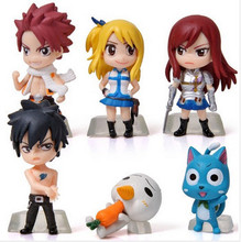Anime Fairy Tail PVC Figure Model (6 pcs/set) Natsu / Gray / Lucy / Erza Retail