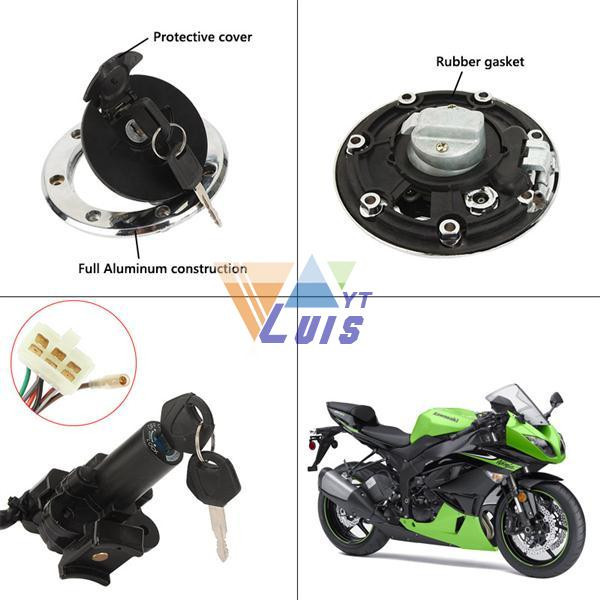 Motorcycle ignition switch +fuel gas cap+ seat lock key set (13)