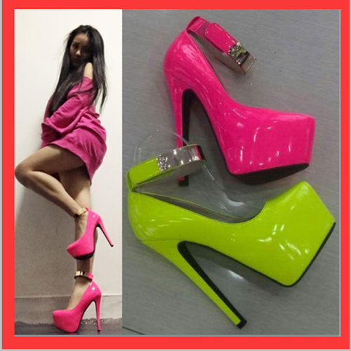 Фотография 15cm Women Pumps Thin Heels High-Heeled Shoes Single Party Women Shoes Plus Size 35-43 Women