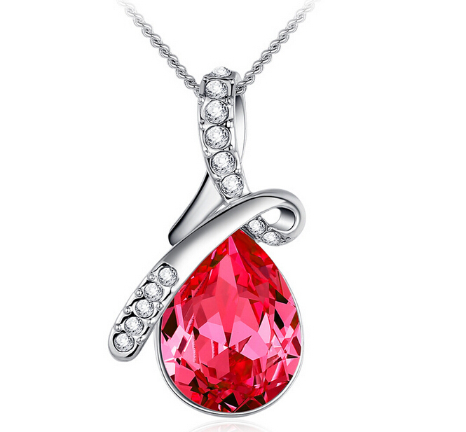 x331 Hot Women Crystal Rhinestone Drop Chain Necklace Pendant For Women Jewelry Statement Bijouterie Accessories Gift