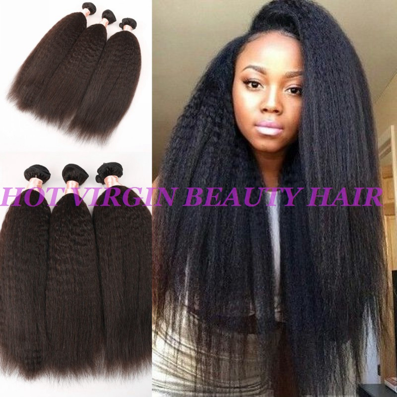 8a Peruvian Virgin Hair Straight Coarse Yaki 3pcs Lot Peruvian