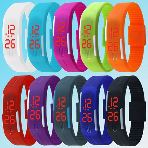 2015 Charming Wristwatches Unisex Men's Women's Silicone Red LED Sports Bracelet Touch Digital Wrist Watch