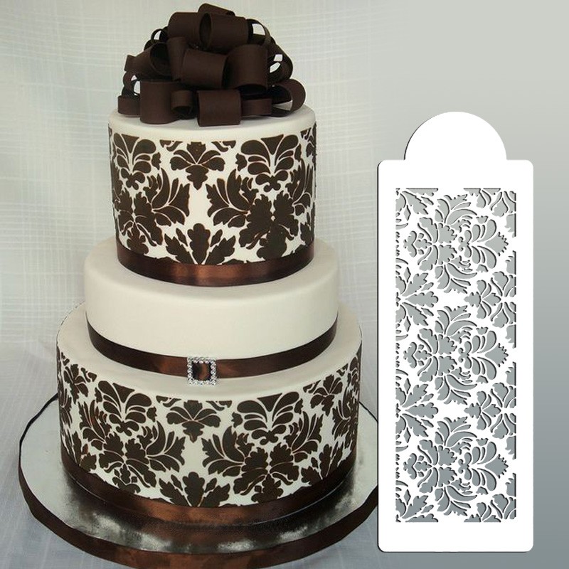 Irregular Lace Design Cake Stencil Mesh Stencils For Wedding Cake Border Sten…