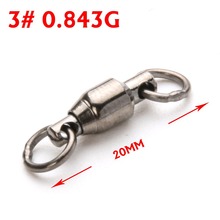 20pcs/lot Free shipping High Quality ball bearing swivel with welded ring Fishing Accessory 3#