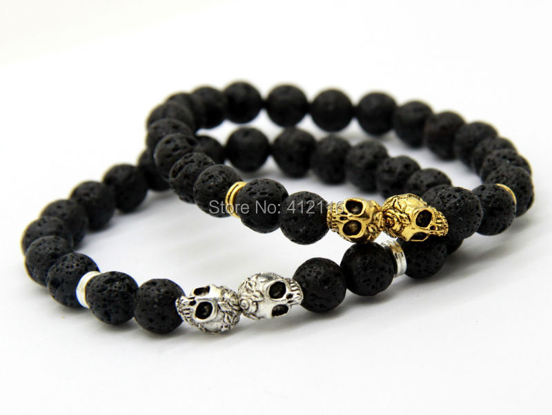 2018 2017 New Products Whole Christmas Gift 8mm Lava Stone Beads 2018 2017 New Products Whole Christmas Gift 8mm Lava Stone Beads Gold Silver Skull Yoga Bracelets Party From Xiaolei1986 25 71 Dhgate Com
