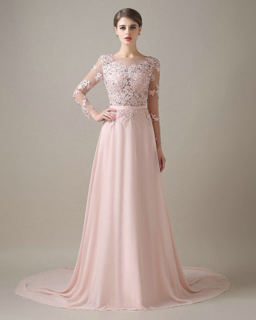 Images of Long Sleeve Evening Gowns Dresses - Reikian