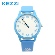 Caliente venta nuevo 2014 moda del color del caramelo niñas impermeable de los relojes correa de cuero del cuarzo
