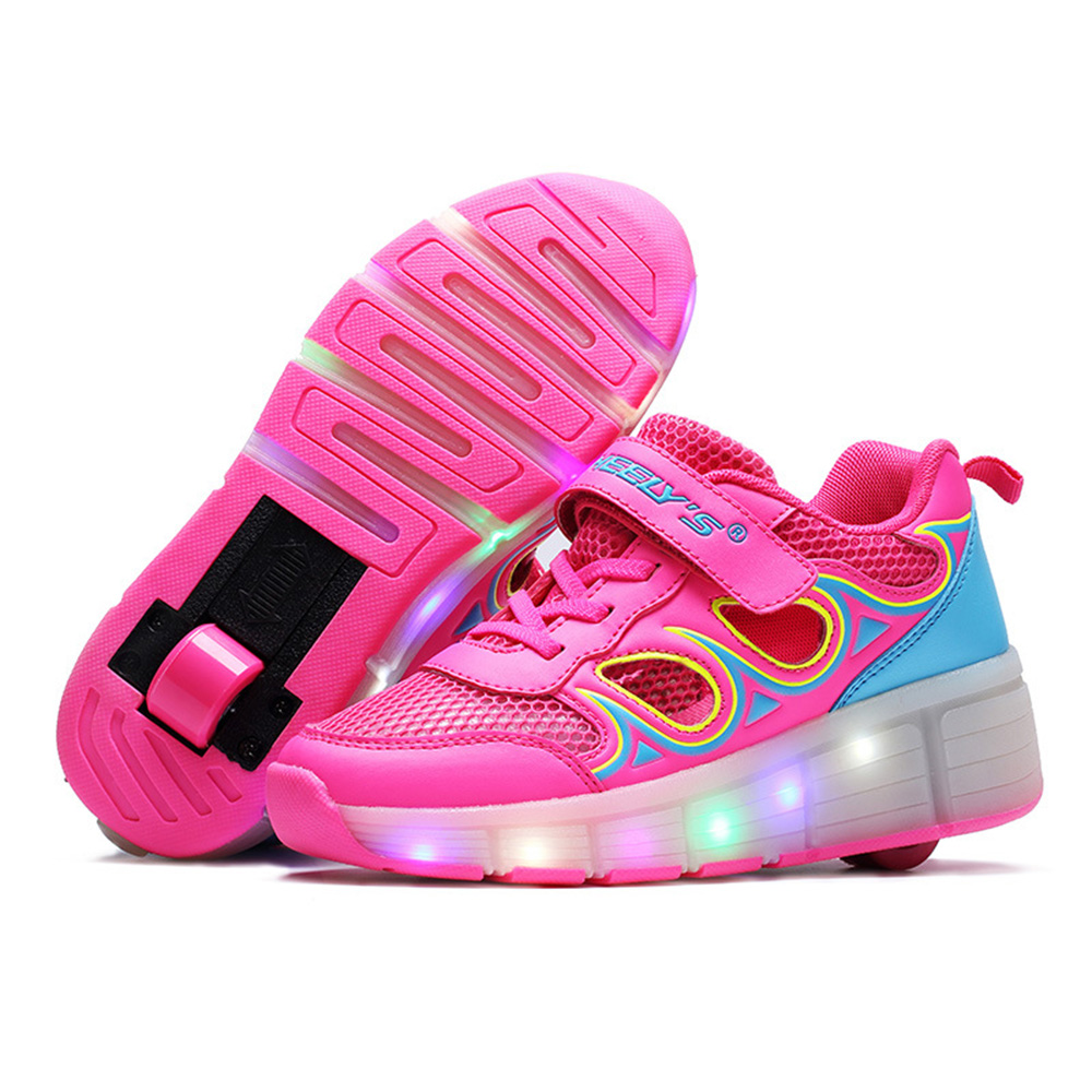 2016 Child Heelys wheelys Girls Boys LED Light Heely shoes Children Roller Skate kids Sneakers With